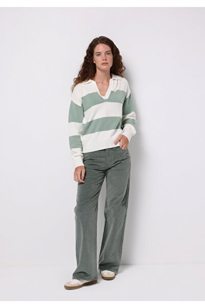 Colin's Berry Fit High Waist Wide Leg Women's Green Pants