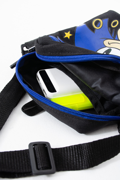 Sona Park Sonic the Hedgehog Children's Shoulder Bag – 3 Compartments – Waterproof Fabric (21×16×6 cm)