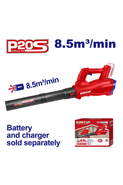 EMTOP Electric Blower ELAB20323, 20V, 8.5 m³/min, 115 km/h
