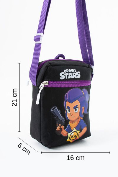 Sona Park Brawl Stars Shelly Children's Shoulder Bag – 3 Compartments – Waterproof Fabric (21×16×6 cm)