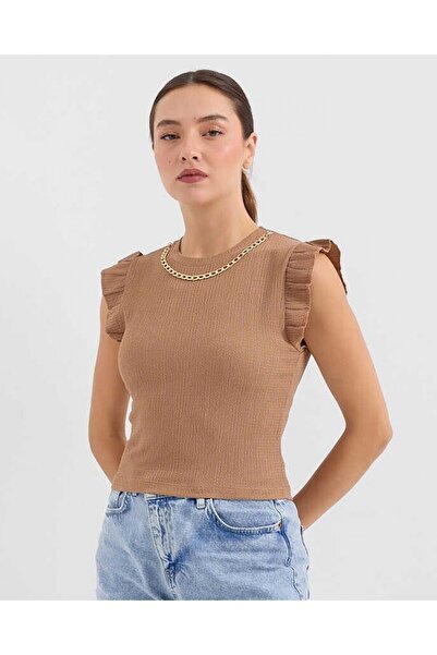 Modamorfo 0430 Πλεκτή Μπλούζα - Camel