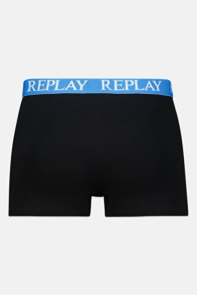 Replay Men 2 Pack Brand Logo Boxer Brief, Black