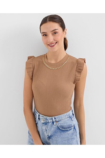Modamorfo 0430 Πλεκτή Μπλούζα - Camel