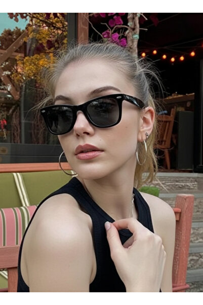BluePepper نظارات شمسية من طراز Edge Modern Black Wayfarer |   أنيق ومريح