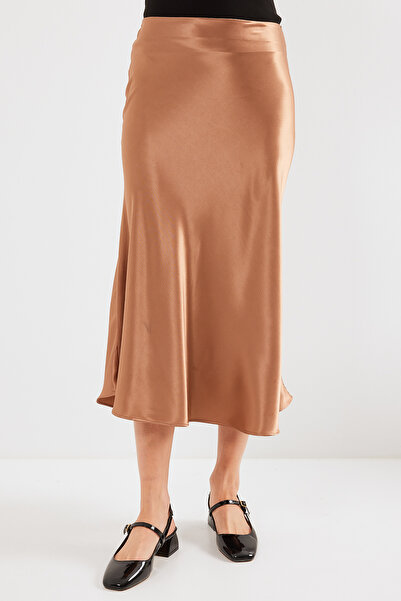 Modamorfo 15806 Satin Skirt - M. Brown