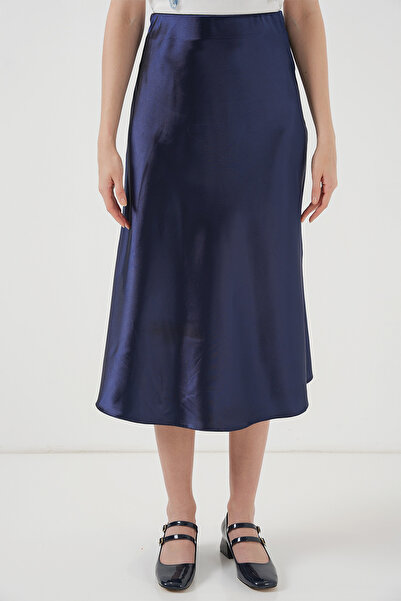 Modamorfo 15806 Satin Skirt - Navy Blue