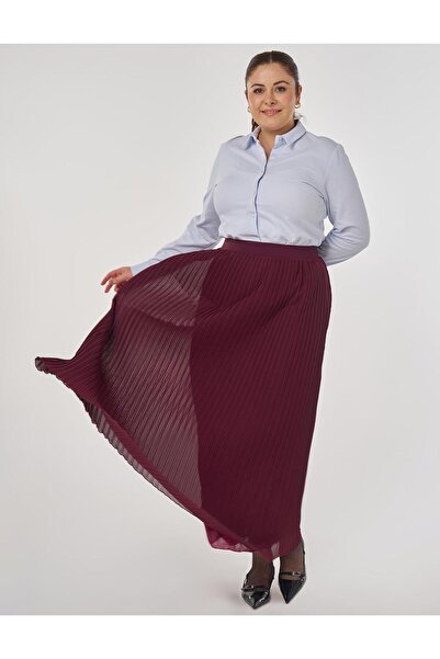 Kayra Πλισέ φούστα σιφόν βιολετί