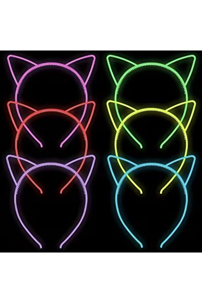 escoines koleksiyon إسكويينز تاج للفتيات بتصميم أذن قطة نيون - لون أخضر بترولي، قطعة واحدة سيتم شحنها 963692502f5cf67