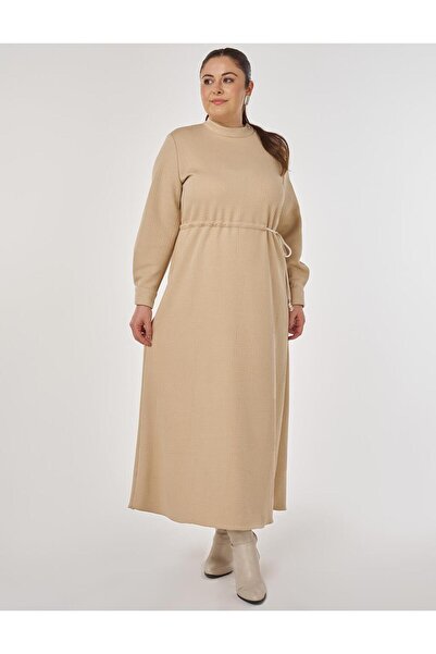 Kayra Φόρεμα με σχέδιο άνετο κοψίματος μπεζ