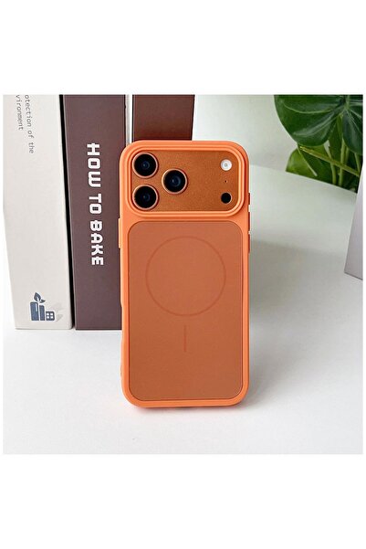 Zebana Apple iPhone 17 Pro Max Compatible Case Elista M-Safe Silicone Case Orange
