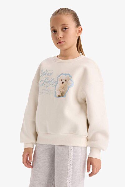 DeFacto Girl's 2-Piece Set Printed Sweatshirt Sweatpants G5571A825Wn