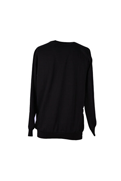 trender 0 Collar 2 Thread Black Men's Sweatshirt Trend Print