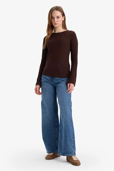 DeFacto Slim Fit Slim Fit Crew Neck Long Sleeve T-Shirt Tunic G5330Ax25Wn