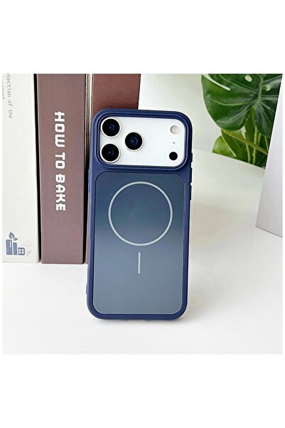 Zebana Apple iPhone 17 Pro Uyumlu Kılıf Elista M-Safe Silikon Kılıf Lacivert