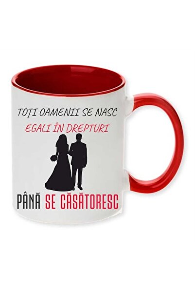 CRD PRINT Personalized mug with print "All people are born equal ...", Ceramic, 330 ml, Red,