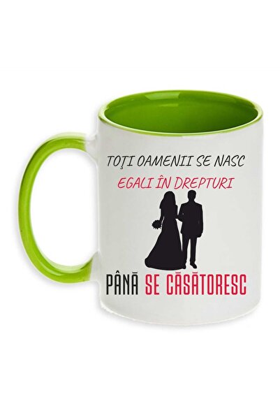 CRD PRINT Personalized ceramic mug "All people are born equal...", 330 ml, Green