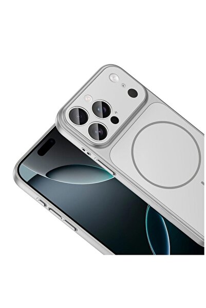 Zebana iPhone 14 Pro Max Compatible Case Titanmag Case (iPhone 17 Pro Max Look) Silver