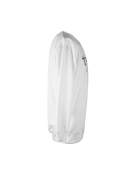 trender 0 Collar 2 Thread Ecru Men's Sweatshirt Trend Print