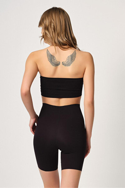 stiltrend Black mı emay 2707 laser high waist corset with long sleeves