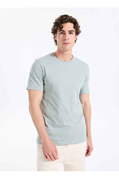 BOSS Bisiklet Yaka Haki Erkek T-Shirt Tales