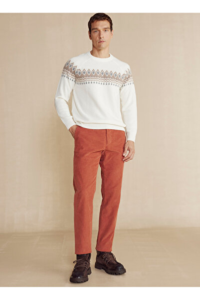 BROOKS BROTHERS Normal Bel Normal Paça Standart Kiremit Erkek Pantolon BBFW24...