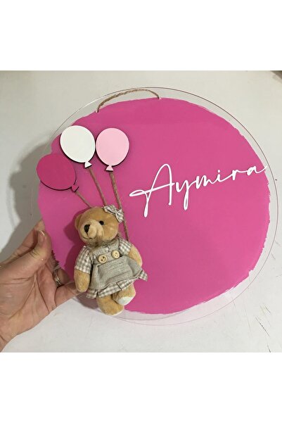 NaturessCo زينة باب غرفة الأطفال في المستشفى على شكل دمية دب وبالون من البليكسي للرضع حديثي الولادة