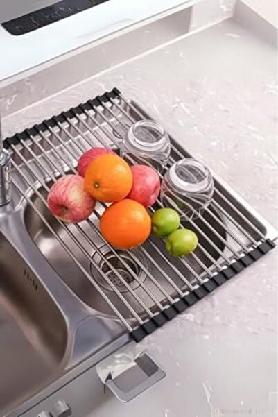 STOREMAX Life Katlanabilir Evye Üstü Paslanmaz Çelik Sebze Meyve Bulaşık Kuru...