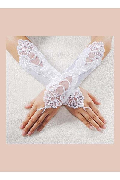 DOMEET Generic Fingerless Wedding Party Bridal Dress Glove White
