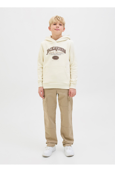 Jack & Jones Baskılı Erkek Çocuk Krem Sweatshırt 12289751