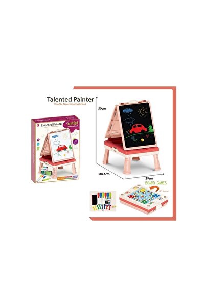 Toysea 2-in-1 Double-Faced Drawing Board with Magnetic Whiteboard & Chalkboard, Foldable Kids Art Easel