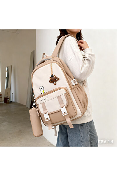 Generic New cute junior and senior high school student backpack, casual simple lightweight dual-shoulder bag