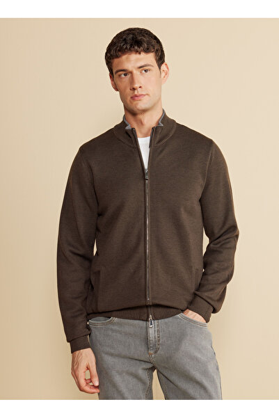 BROOKS BROTHERS Kahve Melanj Erkek Hırka BBFW25MKS006