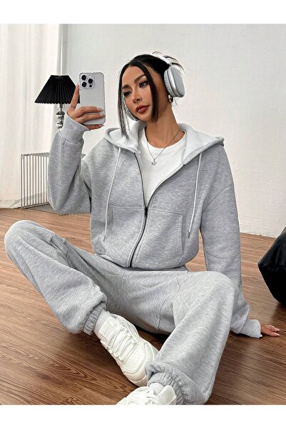 MONFİ سترة نسائية بقلنسوة وسحاب