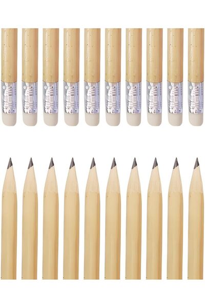 Yıldızan lvn Naturel Yuvarlak Kurşun Kalem Seti, Silgili, 10 Adet 1216114