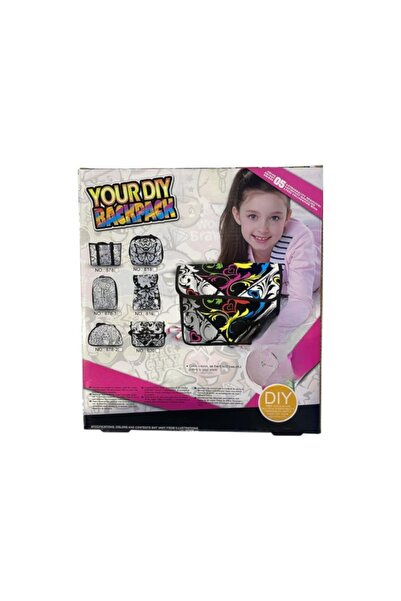 Toysea DIY Color Your Own Backpack Set for Kids, Creative Drawing Bag with 6 Fabric Markers for Art & Craft