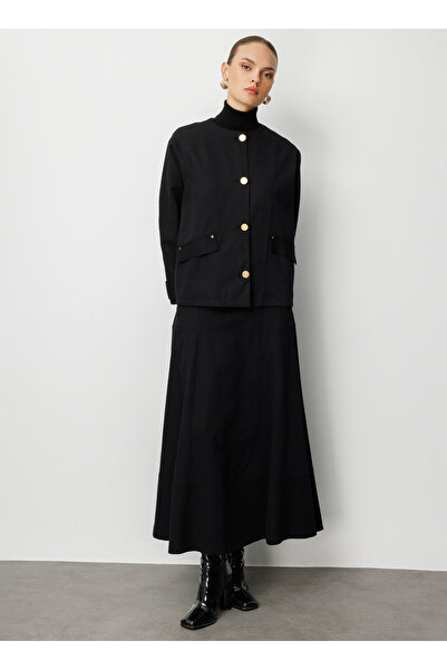 Mizalle Rahat Siyah Kadın Ceket M1MZ1020100129