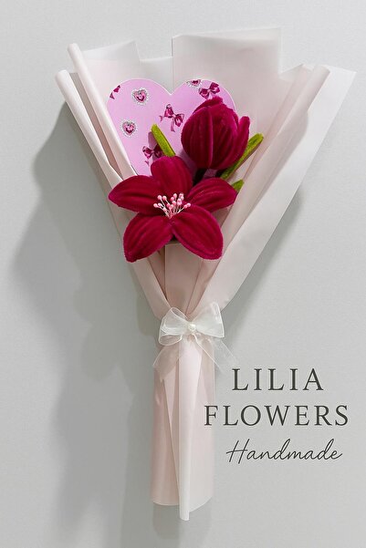 Lilia Flowers El Yapımı Şönil Çiçek Buketi