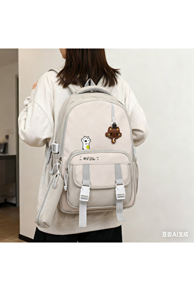 Generic New cute junior and senior high school student backpack, casual simple lightweight dual-shoulder bag