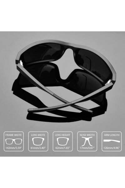 Joopin Sports Polarized UV400 Square Sunglasses for Men - Black