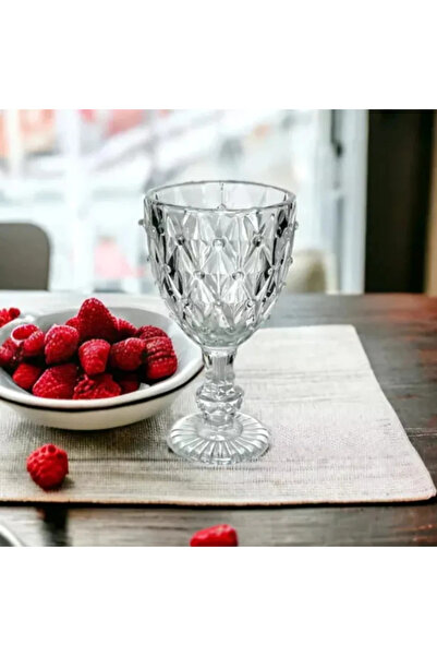 ABYZ Set of 6 Glass Glasses with Decorative Stem Elegant Vintage Model 200ml for Liqueur and Aperitifs