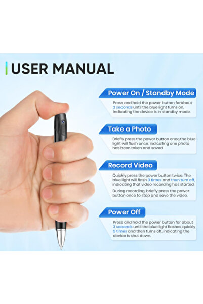 Electronic SPY Hidden Pen Camera Latest Version - 1080P HD Ultra-Long Mini Video Recording