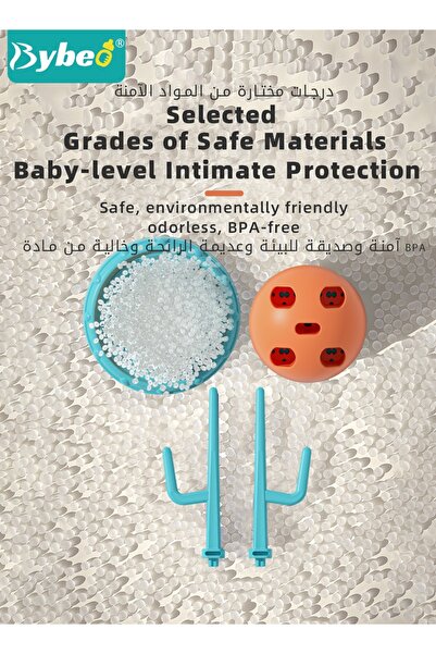 BYBEO 4 in 1 Silicone Baby Bottle Cleaning Brush Set with Stand, 360° Rotating Water Bottles Cleaner, Cup