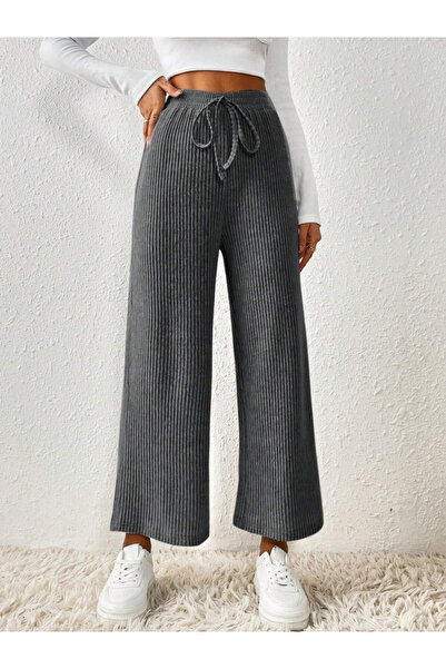 Take Two By Styli Textured Solid Elastic Drawstring Waist Pants
