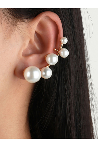 Take Two By Styli أقراط الأذن المصنوعة من اللؤلؤ الصناعي