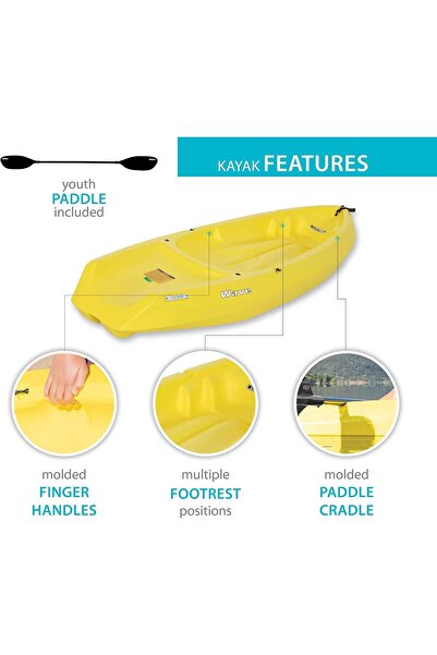 LifeTime 6 ft (1.8m) 1-Man Wave Youth Kayak with Bonus Paddle (Yellow)