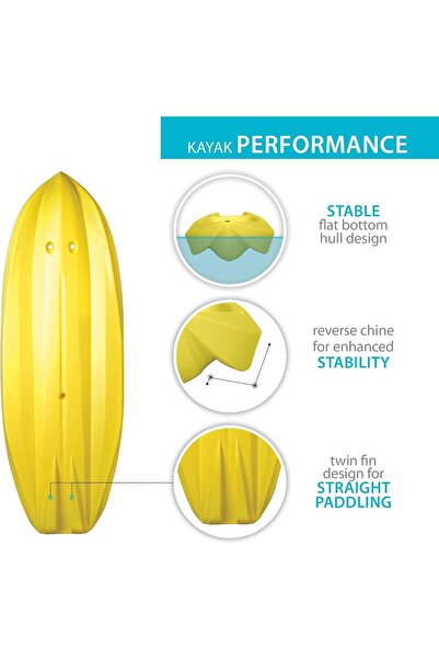 LifeTime 6 ft (1.8m) 1-Man Wave Youth Kayak with Bonus Paddle (Yellow)