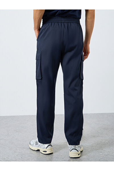 Take Two By Styli Men Navy Cargo Pants with Drawstring