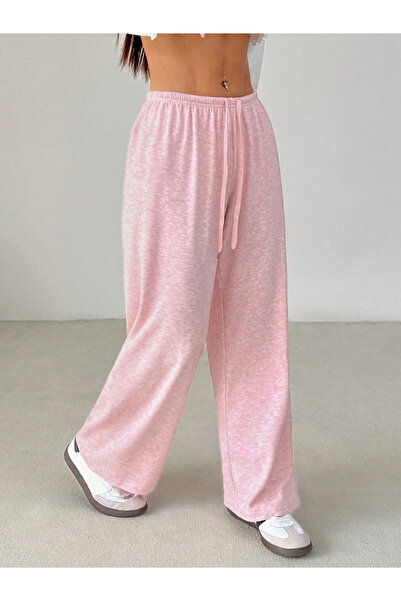 Take Two By Styli Solid Elastic Drawstring Waist Wide Leg Pants