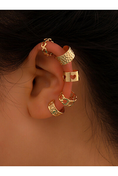 Take Two By Styli مجموعة من 5 أقراط معدنية بمشبك للأذن