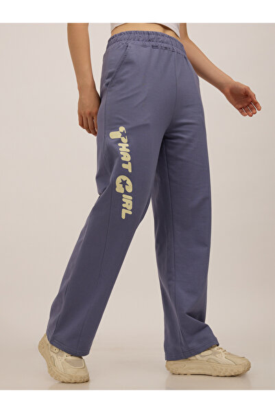 Outzidr By Styli Blue Side Cut And Sew Printed Joggers